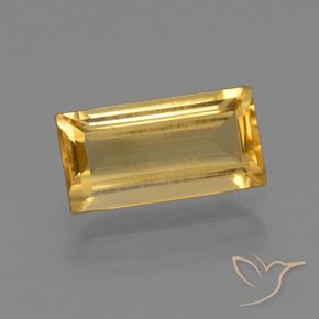 1.62 ct Golden Citrine Stone, Natural Citrine in Baguette Facet Shape for Sale