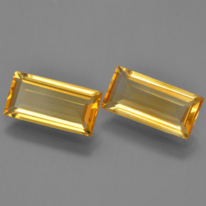 4.31 ctw Yellow Citrine Stones, Natural Citrine in Baguette Facet Shape for Sale
