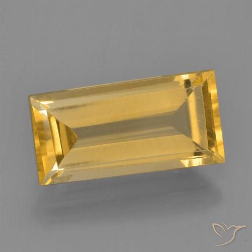 2.48ct Natural Bright Gold Citrine, Baguette, VS