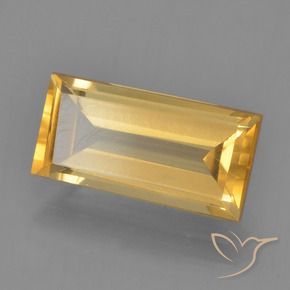 2.48 ct Golden Citrine Stone, Natural Citrine in Baguette Facet Shape for Sale