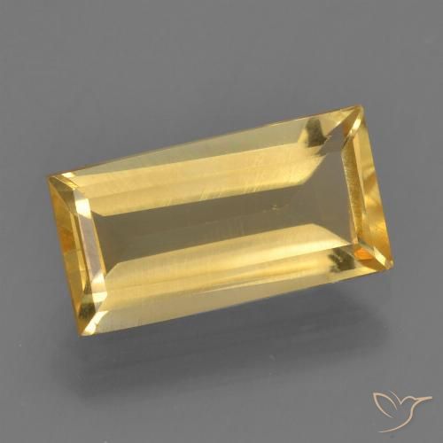 2.50ct Natural Bright Gold Citrine, Baguette, VS, Photo A