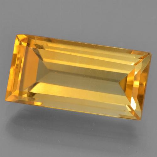 Citrino Baguette sfaccettata da 4,33 ct dal Brasile, dimensione 13,9 x 7mm, purezza VVS-VS, pietra preziosa naturale non trattati, Citrino 1pc in colore Arancio Dorato Profondo, durezza Mohs di 7 adatto per gioielli da indossare ogni giorno, Sblocca Chakra del Plesso Solare, Photo A