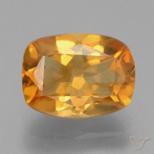2.25ct Natural Deep Orange-Gold Citrine, Cushion, VS