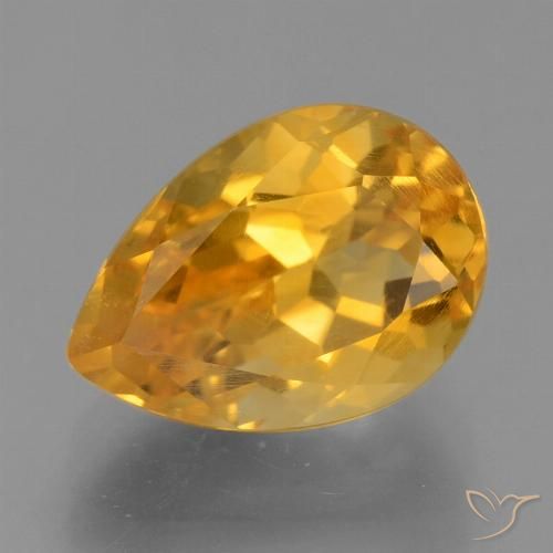 2.76ct Natural Dark Orange-Gold Citrine, Pear Shape, VS
