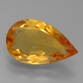 Dark Orange-Gold Цитрин Камень - 3ct Фасетная Груша (ID: 456163)