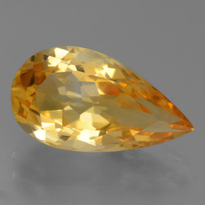 Deep Orange-Gold Цитрин Камень - 3.5ct Фасетная Груша (ID: 456164)