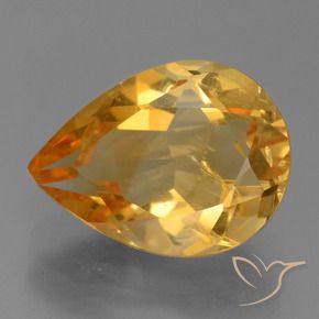 2.58 ct Golden Citrine Stone, Natural Citrine in Pear Facet Shape for Sale