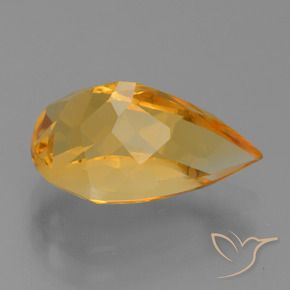 Citrine Gemstone in 12.7 x 7.9 mm Size for Sale, Citrine Stone in Deep Orange-Gold Color