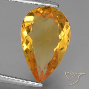 2.95 ct Golden Citrine Stone, Natural Citrine in Pear Facet Shape for Sale
