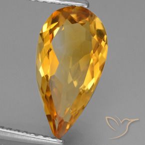 2.62 ct Golden Citrine Stone, Natural Citrine in Pear Facet Shape for Sale