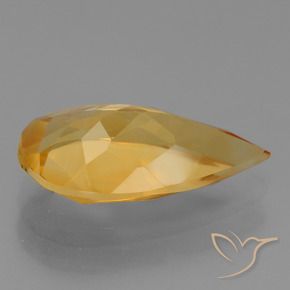 Citrine Gemstone in 14 x 7.3 mm Size for Sale, Citrine Stone in Dark Orange-Gold Color