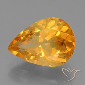 3.74 ct Golden Citrine Stone, Natural Citrine in Pear Facet Shape for Sale