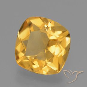1.75 ct Golden Citrine Stone, Natural Citrine in Cushion-Cut Shape for Sale