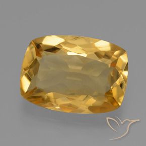 3.21 ct Golden Citrine Stone, Natural Citrine in Cushion-Cut Shape for Sale