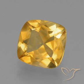 1.53 ct Golden Citrine Stone, Natural Citrine in Cushion-Cut Shape for Sale