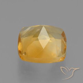 Citrine Gemstone in 7.5 x 7.4 mm Size for Sale, Citrine Stone in Medium-Dark Golden Color