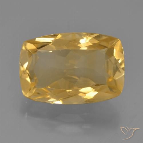 4.58ct Natural Medium-Dark Golden Citrine, Cushion, VS