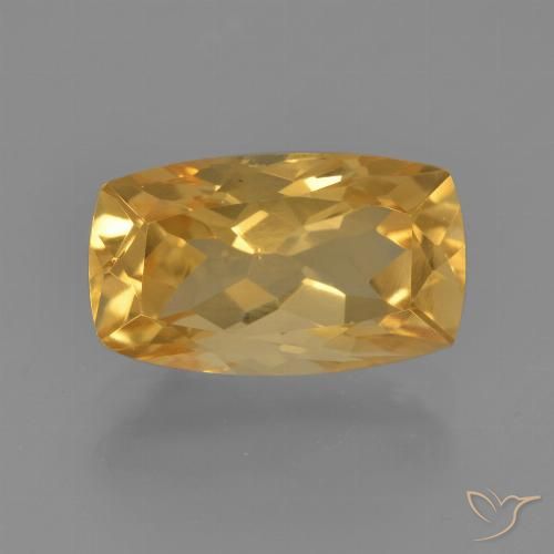 3.32ct Natural Deep Golden Orange Citrine, Cushion, VVS-VS