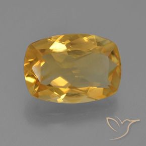 3.21 ct Golden Citrine Stone, Natural Citrine in Cushion-Cut Shape for Sale