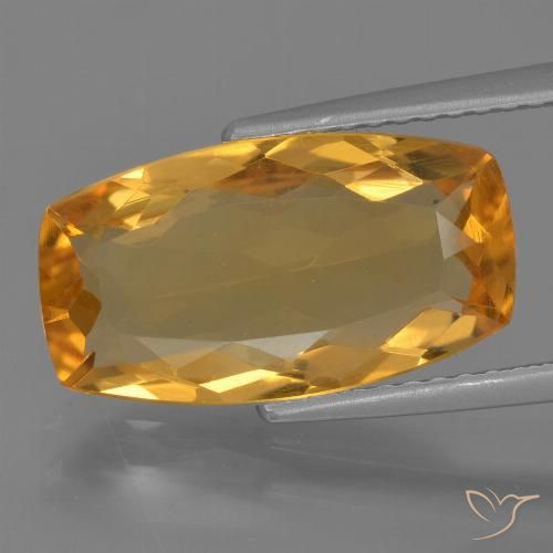 3.94ct Natural Dark Orange-Gold Citrine, Cushion, VVS-VS