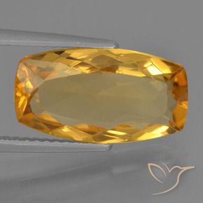 3.94 ct Golden Citrine Stone, Natural Citrine in Cushion-Cut Shape for Sale