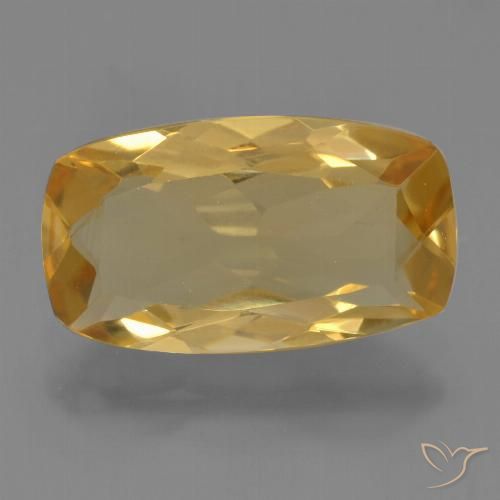3.27ct Natural Medium-Dark Golden Citrine, Cushion, VVS-VS