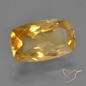 3.22 ct Golden Citrine Stone, Natural Citrine in Cushion-Cut Shape for Sale