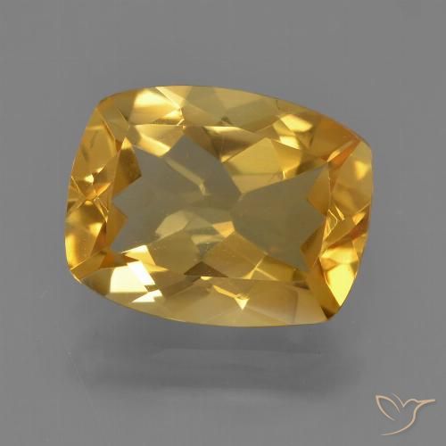 2.95ct Natural Deep Golden Orange Citrine, Cushion, VVS-VS