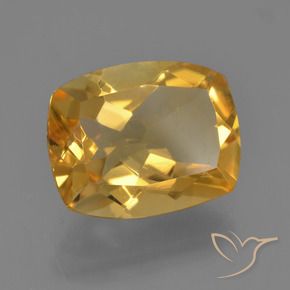 2.95 ct Golden Citrine Stone, Natural Citrine in Cushion-Cut Shape for Sale