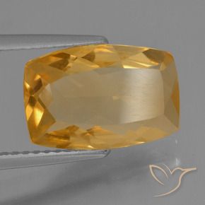 3.07 ct Golden Citrine Stone, Natural Citrine in Cushion-Cut Shape for Sale