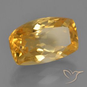 4.43 ct Golden Citrine Stone, Natural Citrine in Cushion-Cut Shape for Sale