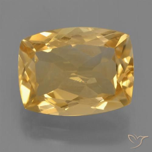 4.29ct Natural Deep Golden Orange Citrine, Cushion, VVS-VS