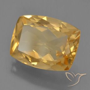 4.29 ct Golden Citrine Stone, Natural Citrine in Cushion-Cut Shape for Sale