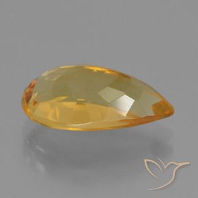 Citrine Gemstone in 13.9 x 8.2 mm Size for Sale, Citrine Stone in Medium-Dark Golden Color