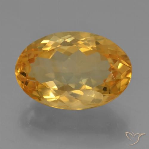4.65ct Natural Medium-Dark Golden Citrine, Oval, VVS-VS