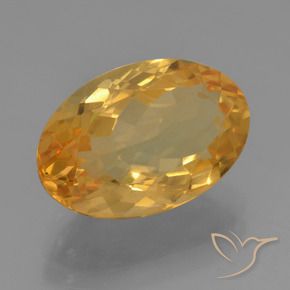 4.65 ct Golden Citrine Stone, Natural Citrine in Oval Facet Shape for Sale