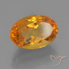 3.51 ct Golden Citrine Stone, Natural Citrine in Oval Facet Shape for Sale