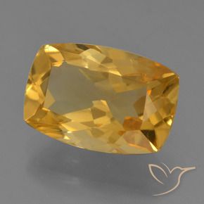 3.66 ct Golden Citrine Stone, Natural Citrine in Cushion-Cut Shape for Sale