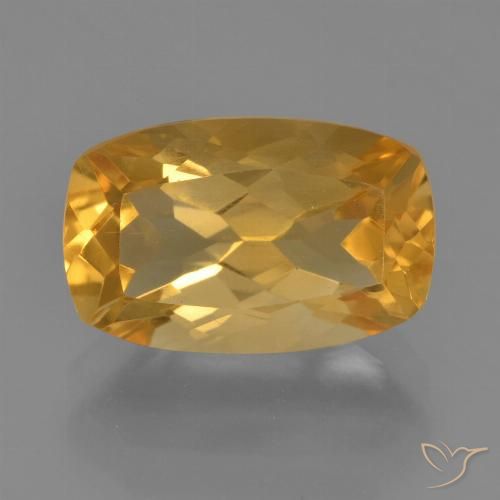 3.32ct Natural Deep Golden Orange Citrine, Cushion, VVS-VS
