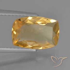 2.45 ct Golden Citrine Stone, Natural Citrine in Cushion-Cut Shape for Sale