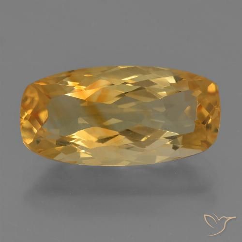 3.99ct Natural Medium-Dark Golden Citrine, Cushion, VVS-VS