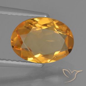 1.92 ct Golden Citrine Stone, Natural Citrine in Oval Facet Shape for Sale