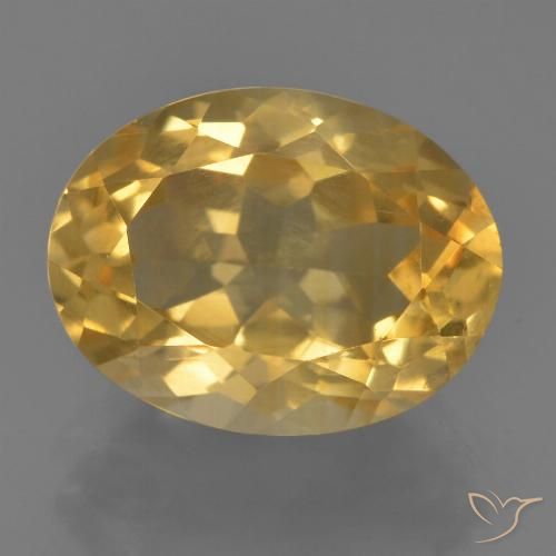 3.58ct Natural Medium-Light Golden Citrine, Oval, VVS-VS