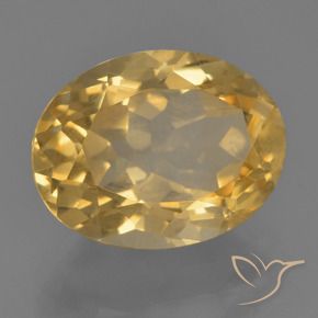 3.58 ct Golden Citrine Stone, Natural Citrine in Oval Facet Shape for Sale