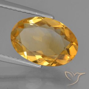 3.28 ct Golden Citrine Stone, Natural Citrine in Oval Facet Shape for Sale