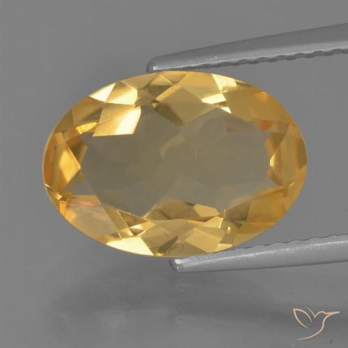 2.90ct Natural Medium-Dark Golden Citrine, Oval, VVS-VS