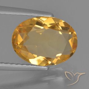 2.12 ct Golden Citrine Stone, Natural Citrine in Oval Facet Shape for Sale