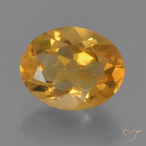 2.56ct Natural Dark Orange-Gold Citrine, Oval, VVS-VS