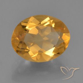 2.56 ct Golden Citrine Stone, Natural Citrine in Oval Facet Shape for Sale