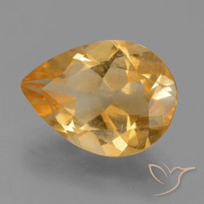 2.99 ct Golden Citrine Stone, Natural Citrine in Pear Facet Shape for Sale